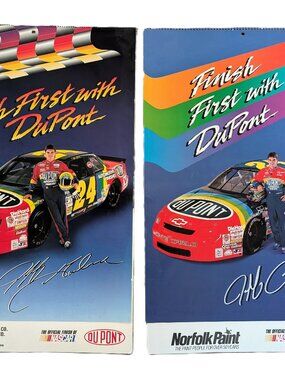 VTG Lot of 2 NASCAR Finish First DuPont Jeff Gordon Calendars 1995 1996 NOS Race
